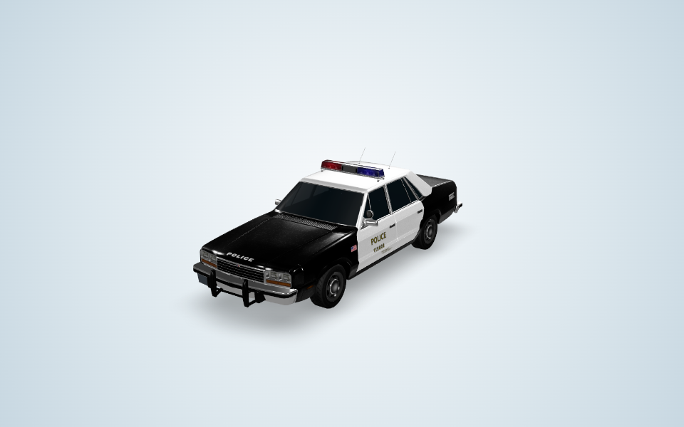 Standardized three-quarter view of Fairheaven LT '80 Police Cruiser