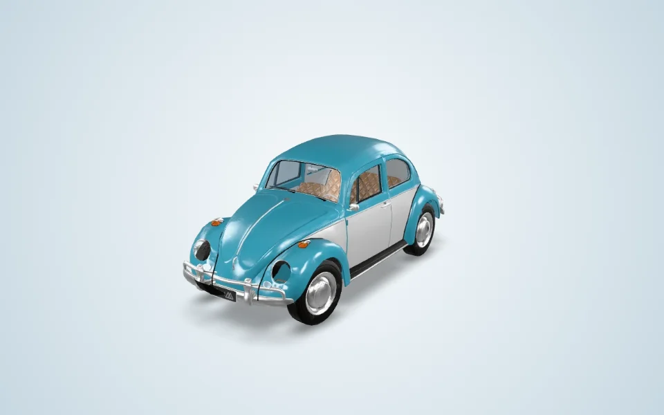 Standardized three-quarter view of 1996 Volkswagon Beetle